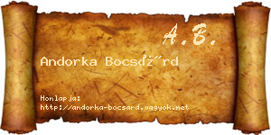 Andorka Bocsárd névjegykártya